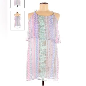 🌈Multi-Colored Sleeveless Aztec Mini Dress w/ Tie Back (size M)🌈